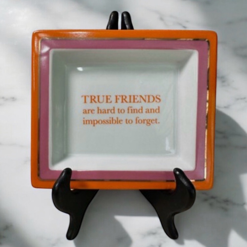 NIB TWO’S COMPANY WISE SAYINGS True Friends porcelain tray